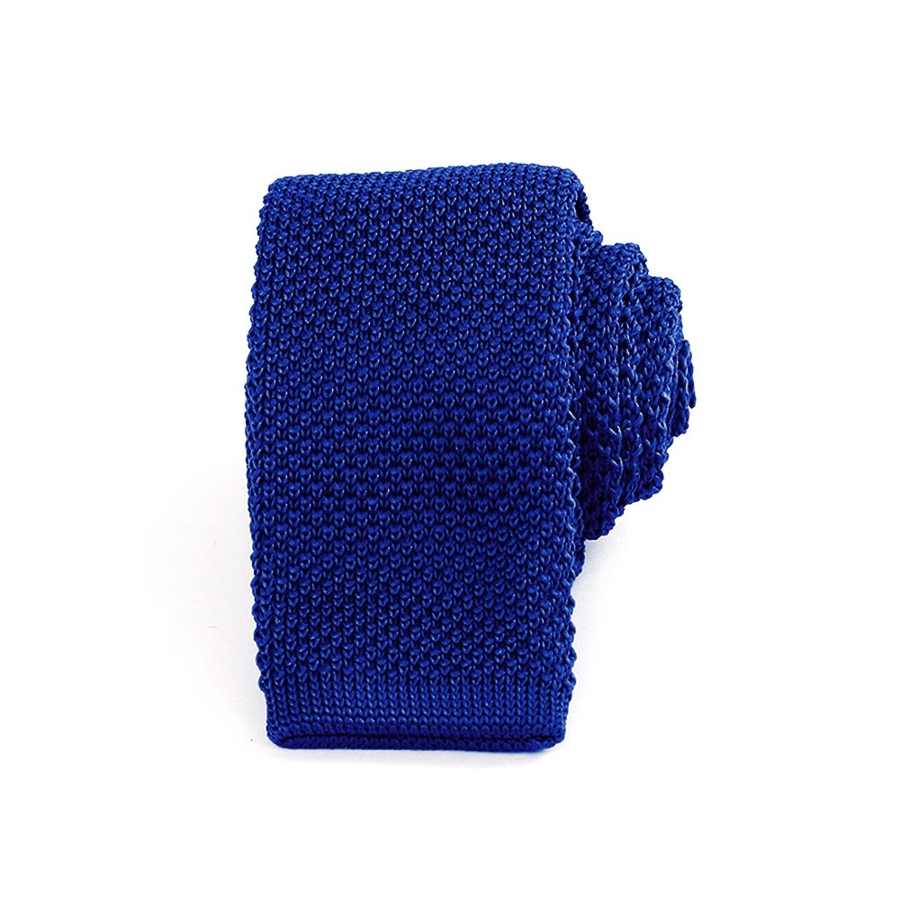 Slim Knitted Royal Blue Tie