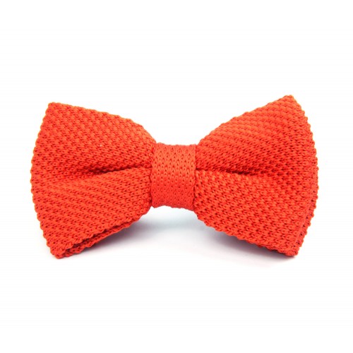 Orange Knitted Bow Tie