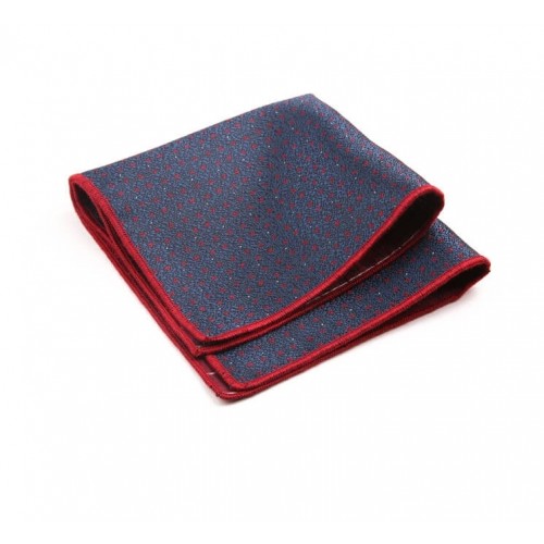 Blue & Red Flecked Pattern Pocket Square