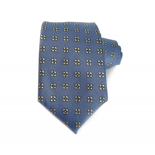 Light Blue & Gold Embroidered Floral Tie