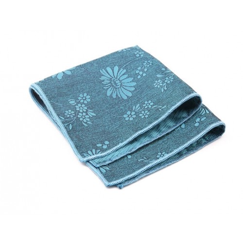 Turquoise Tranquility Floral Pocket Square