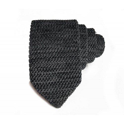 Shadow Gray Expanded Knit Pointed Tie