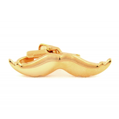 Moustache Tie Clip Gold