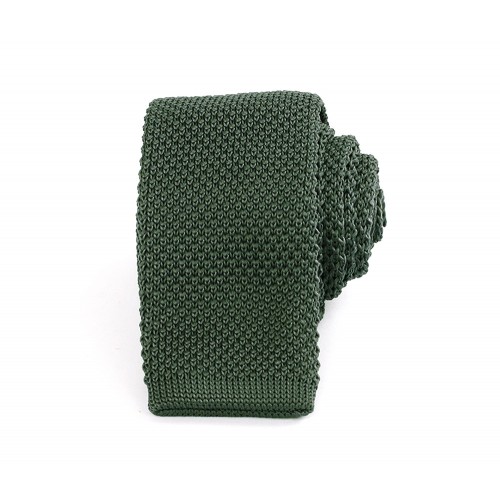 Slim Knitted Forest Green Tie
