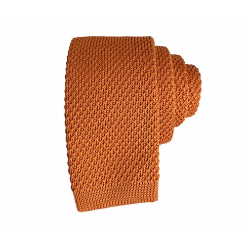 Slim Knitted Orange Tie