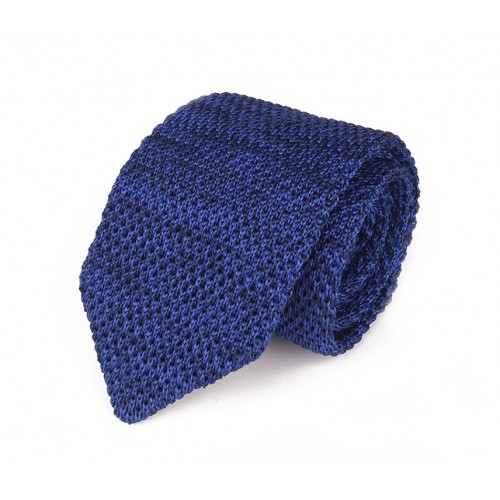 Royal Blue Melange Pointed Knitted Tie