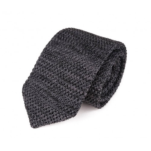 Smoke Gray Melange Pointed Knitted Tie