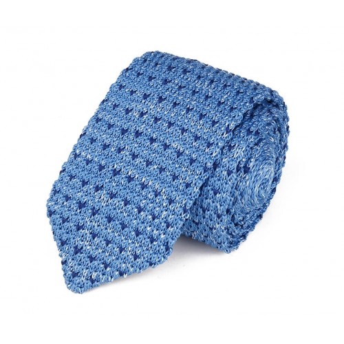 Light Blue Arrows Pointed Knitted Tie