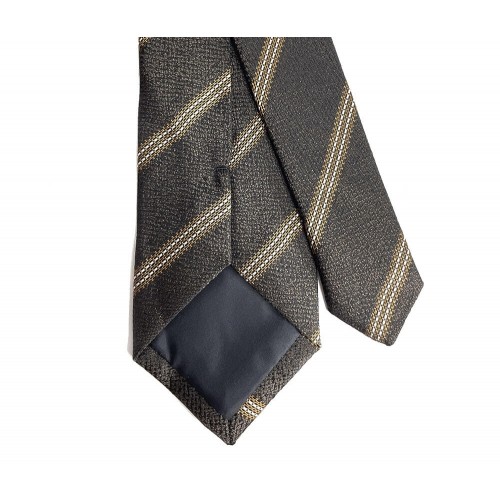 Brown & Gold Diagonal Striped Tie