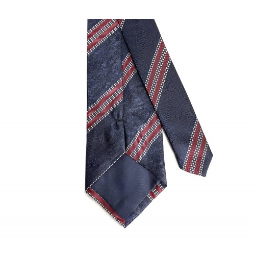 Navy Blue & Striped Academic Tie