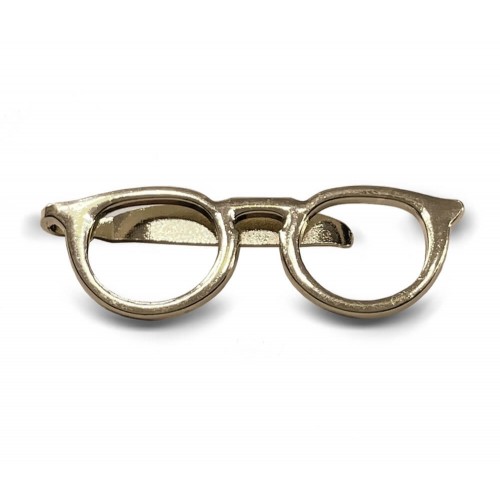 Matte Gold Glasses Tie Clip