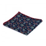 Blue & Red Paisley Pocket Square