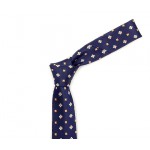 Navy tie with printed flowers