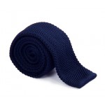 Slim Knitted Dark Blue Tie