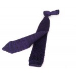 Purple Melange Pointed Knitted Tie