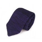 Purple Melange Pointed Knitted Tie