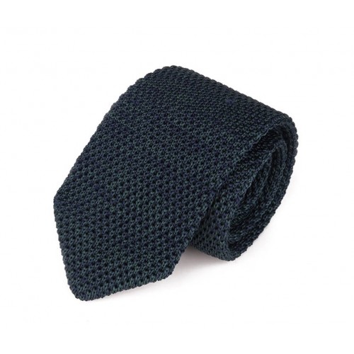 Moss Green Melange Pointed Knitted Tie