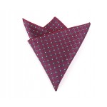 Red & Navy Geometric Floral Pocket Square