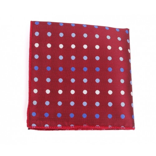 Red, White & Blue Polka Dot Pocket Square