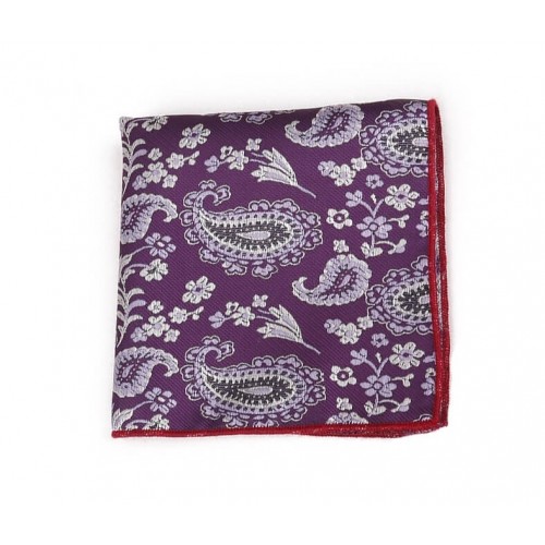 Purple, Lavender & White Paisley Pocket Square