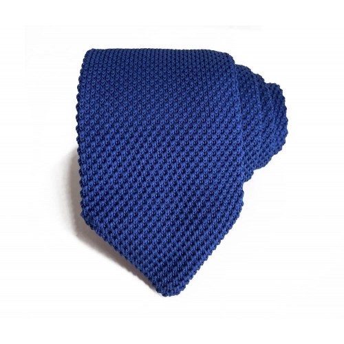 Royal Blue Knitted Pointed Tie